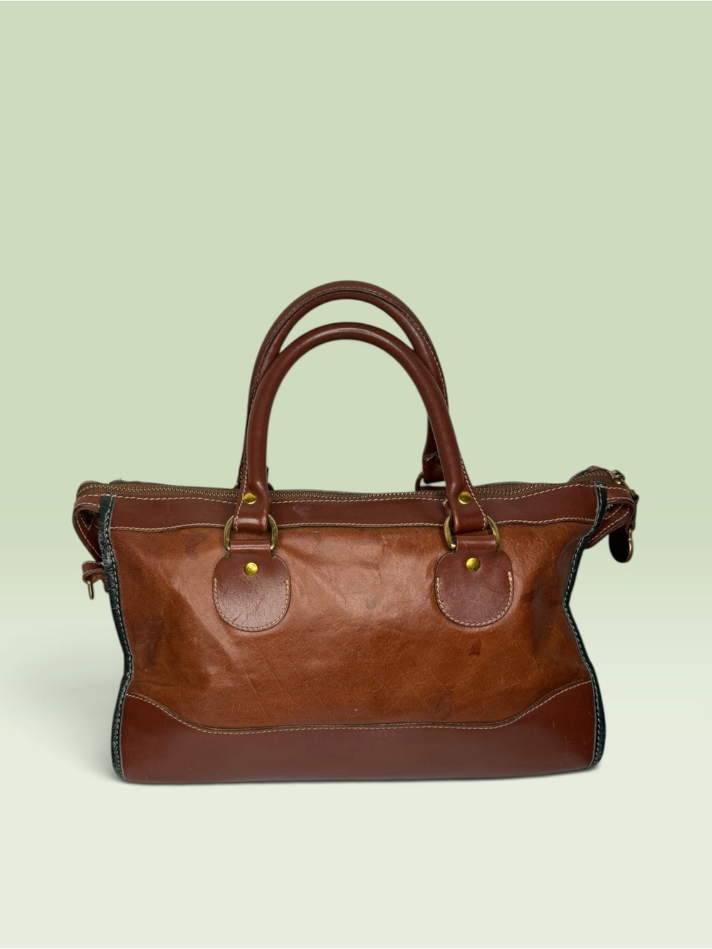 Brahmin 90s Vintage Tuscan Satchel Crossbody - Picture 2 of 15
